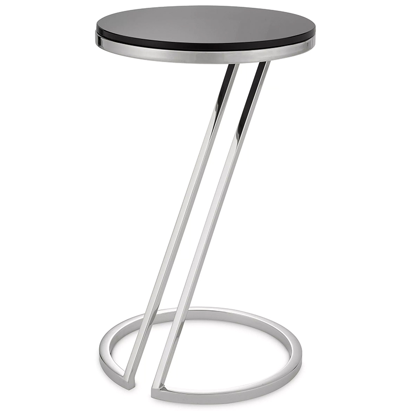 Приставной стол Eichholtz Side Table Falcone Chrome Хром Черный в Екатеринбурге | Loft Concept 