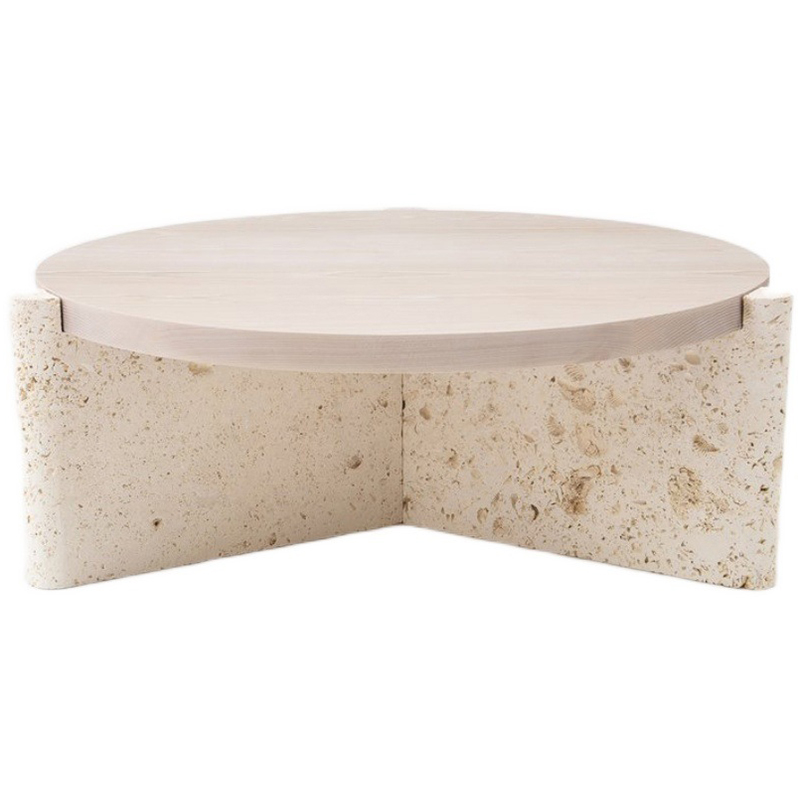 Кофейный стол Isla Travertine Coffee Table Бежевый в Екатеринбурге | Loft Concept 