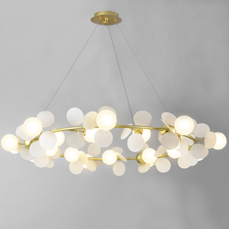 Люстра MATISSE Chandelier circle white Золотой Белый в Екатеринбурге | Loft Concept 