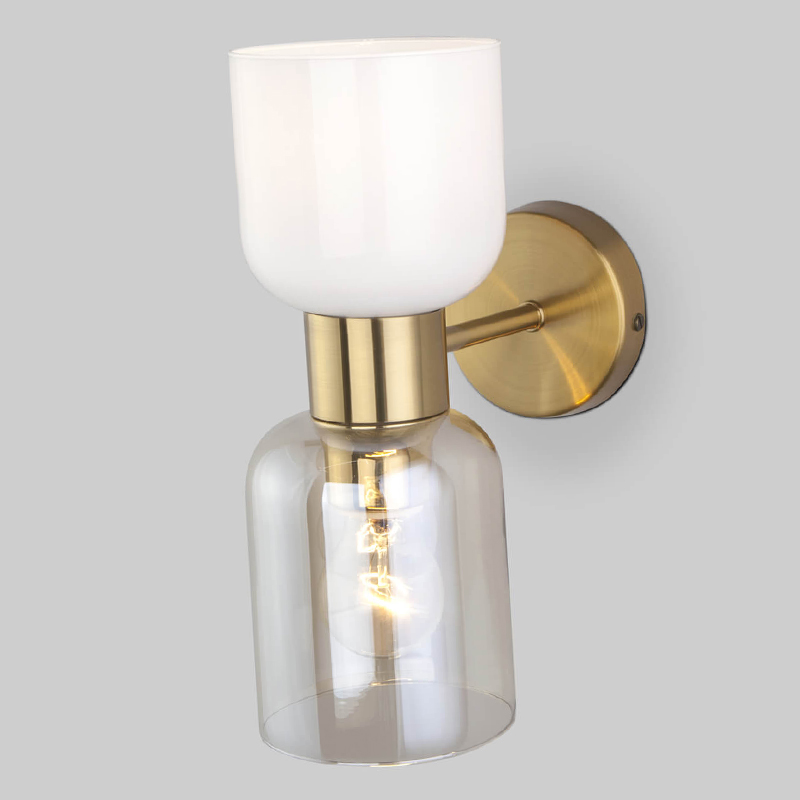 Бра Light maker studio Sconce white and smok brass Латунь Стекло Смок Белый в Екатеринбурге | Loft Concept 