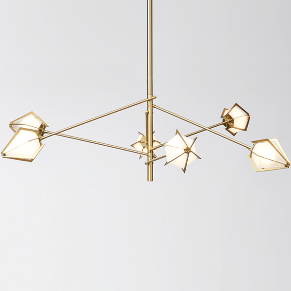 Люстра HARLOW Spoke Chandelier Gabriel Scott Латунь в Екатеринбурге | Loft Concept 