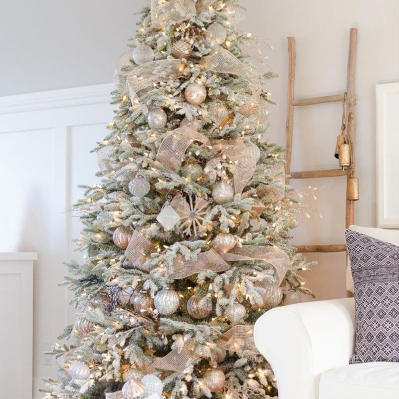 Дизайнерская Ель с Нежно-Розовым Декором Премиум Christmas Tree Pink and Silver Розовый пастельный Серебряный в Екатеринбурге | Loft Concept 