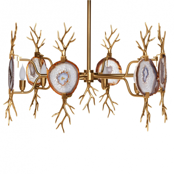 Люстра Branch Agate Chandelier Brass emporium home Золотой Люстра Branch Agate Chandelier Brass emporium home Золотой в Екатеринбурге | Loft Concept
