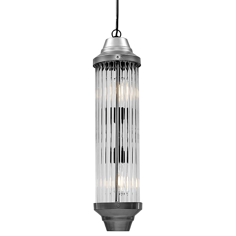 Подвесной светильник Transparent Tubes Pendant Хром Прозрачный в Екатеринбурге | Loft Concept 