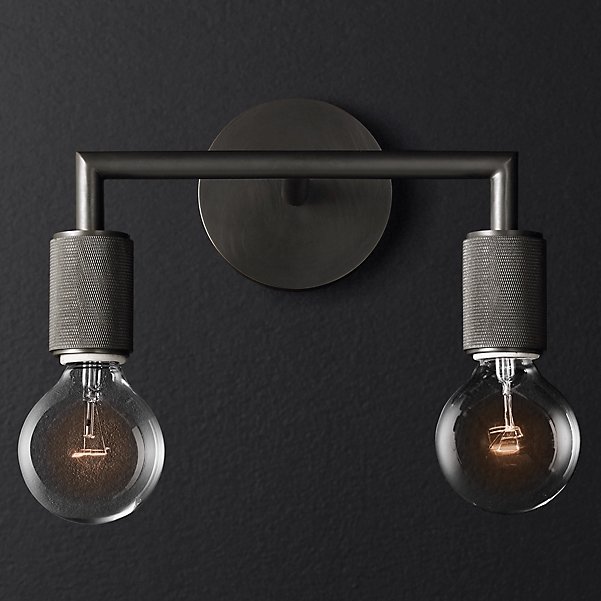 Бра RH Utilitaire Double Sconce Black Темная бронза в Екатеринбурге | Loft Concept 