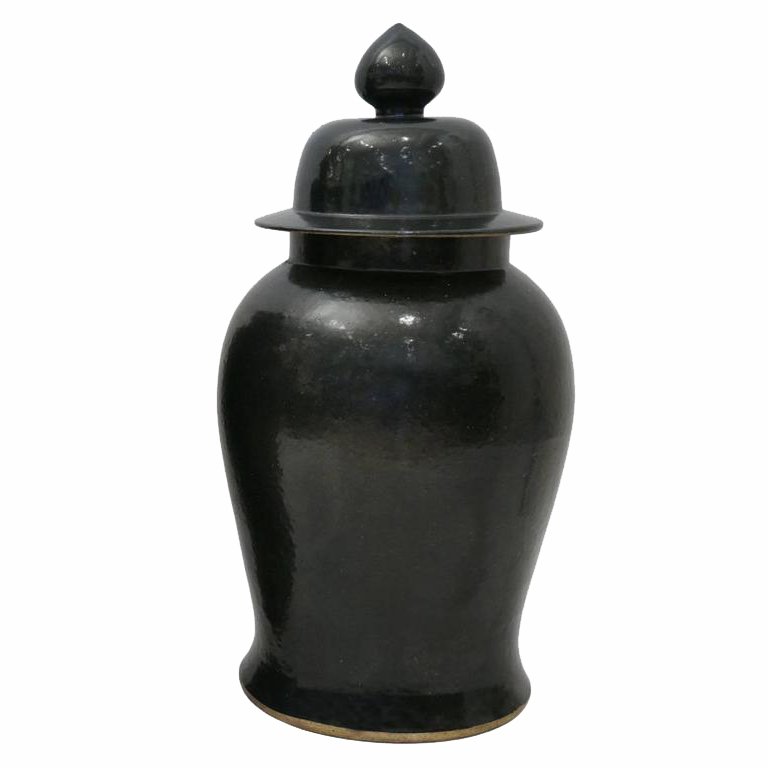 Ваза Black Ceramic Chinese Jars with Lids Черный в Екатеринбурге | Loft Concept 