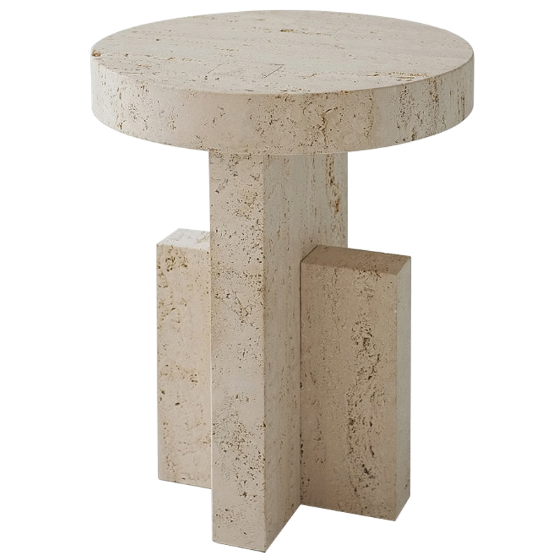 Приставной стол Clarence Travertine Side Table Бежевый в Екатеринбурге | Loft Concept 