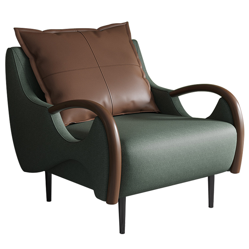 Кресло Oliwier Green Armchair Зеленый Коричневый в Екатеринбурге | Loft Concept 