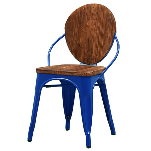 Стул Tolix chair Wooden Blue Дуб темный Синий в Екатеринбурге | Loft Concept 