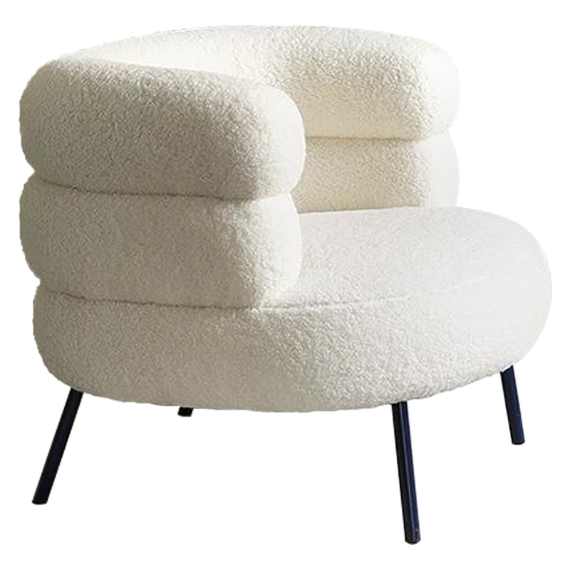 Кресло Boyle White Boucle Armchair Белый Черный в Екатеринбурге | Loft Concept 