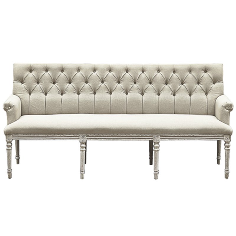 Диван Luxe Soho Dining Bench Sofa ivory ( слоновая кость ) Дерево Серый в Екатеринбурге | Loft Concept 