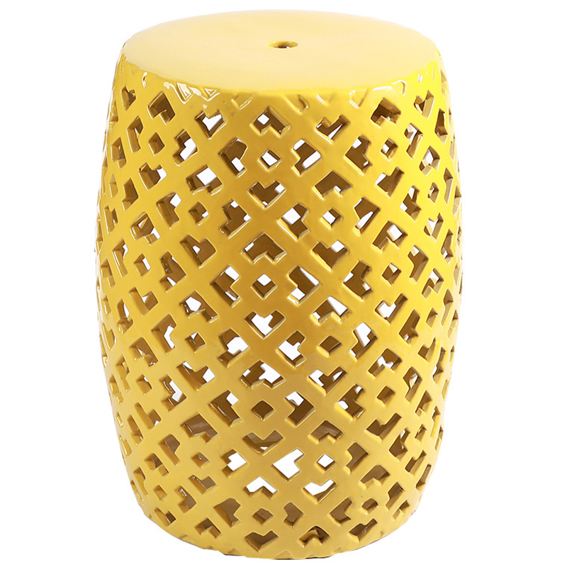 Керамический табурет Yellow Ornament Ceramic Stool Желтый в Екатеринбурге | Loft Concept 