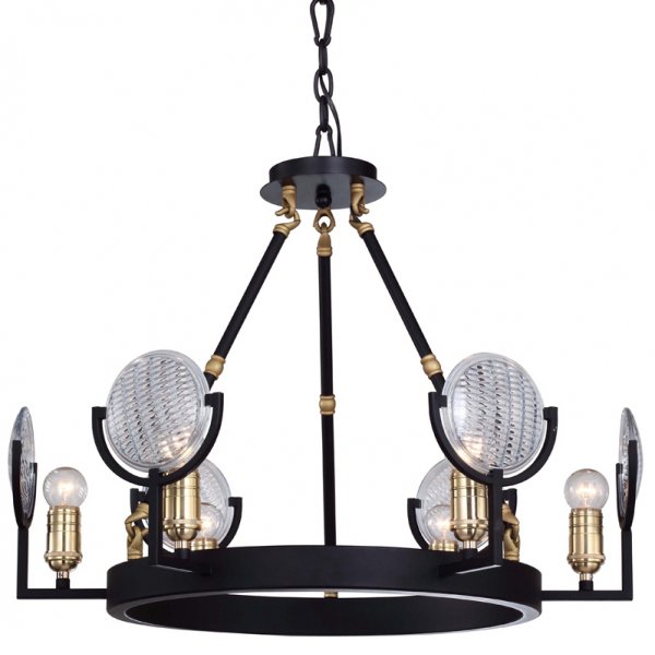 Люстра RH Gaslight Lens Chandelier 6 Черный в Екатеринбурге | Loft Concept 