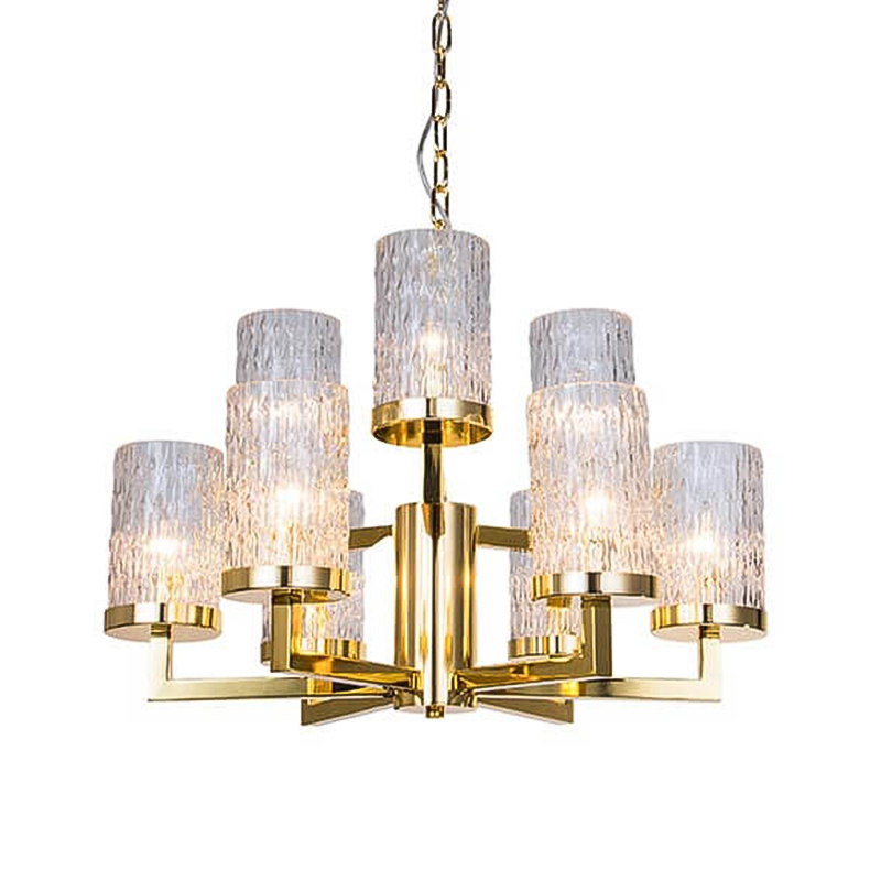 Люстра Estebe Glass Gold Chandelier 9 Прозрачный Золотой в Екатеринбурге | Loft Concept 