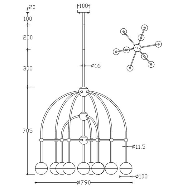 Люстра Heidy Chrome Chandelier 10 в Екатеринбурге