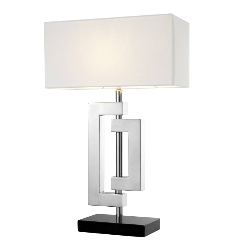 Настольная лампа Eichholtz Table Lamp Leroux stainless steel Белый Нержавеющая сталь Черный в Екатеринбурге | Loft Concept 