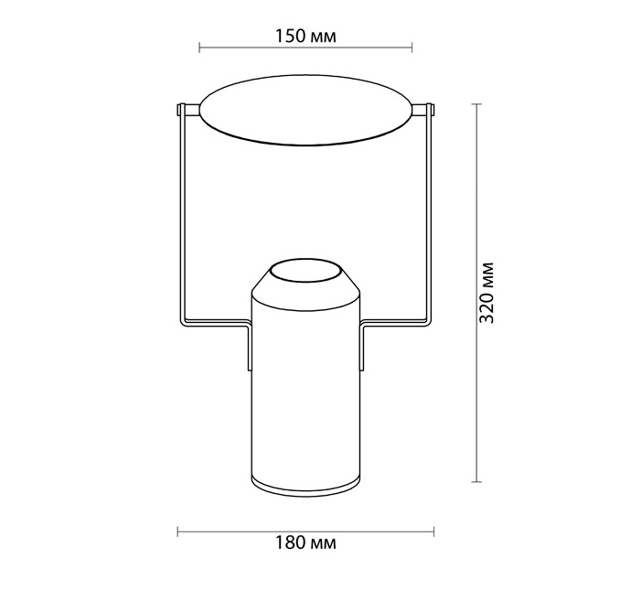 Настольная лампа Black Cylinder Table Lamp в Екатеринбурге