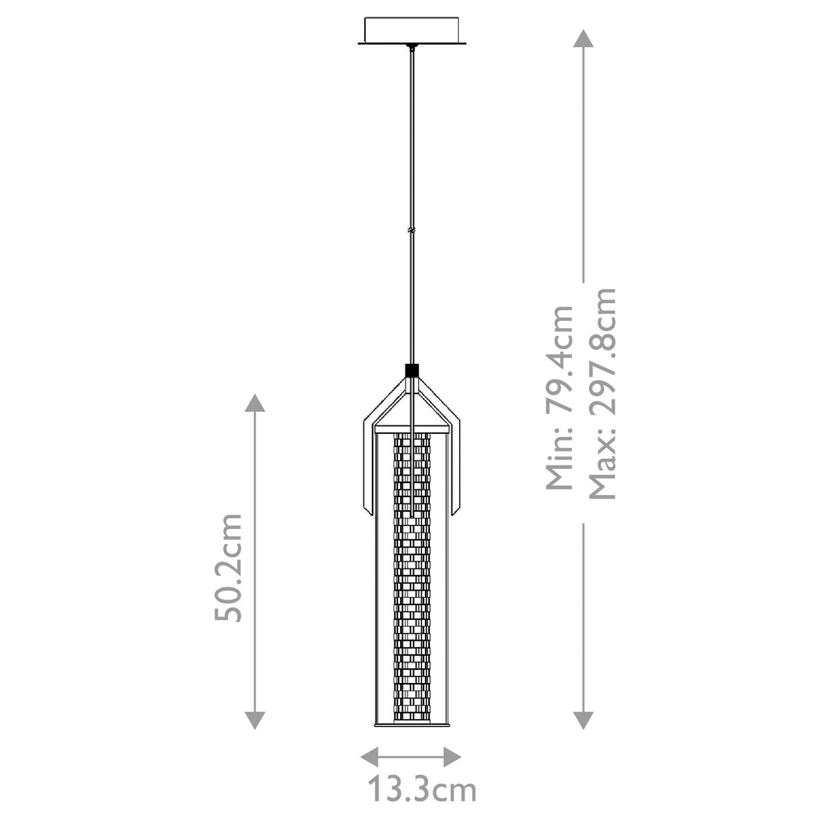 Подвесной светильник хромированного цвета с прозрачным цилиндрическим стеклянным плафоном Eurofase в Екатеринбурге