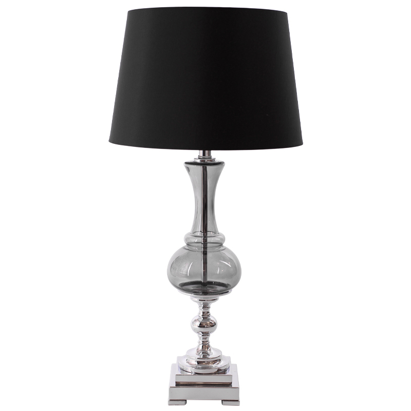 Настольная лампа Renard Table Lamp Black с абажуром Черный Стекло Смок в Екатеринбурге | Loft Concept 