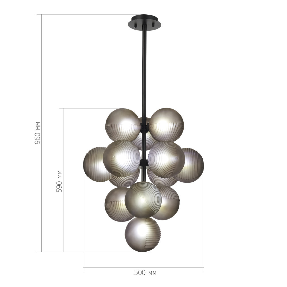 Люстра в форме виноградой грозди Inflorescence в Екатеринбурге