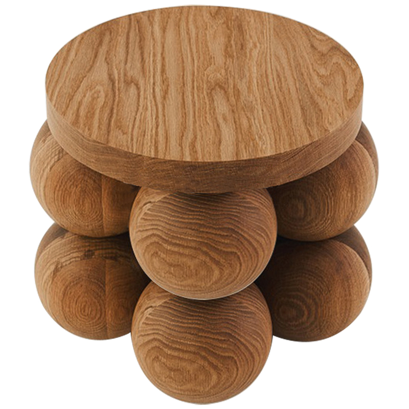 Приставной стол деревянный Wooden Spheres Unique Shaped Side Table Коричневый в Екатеринбурге | Loft Concept 