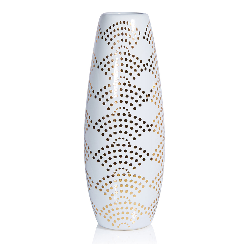 Ваза Amory Vase gold dots Золотой Белый в Екатеринбурге | Loft Concept 