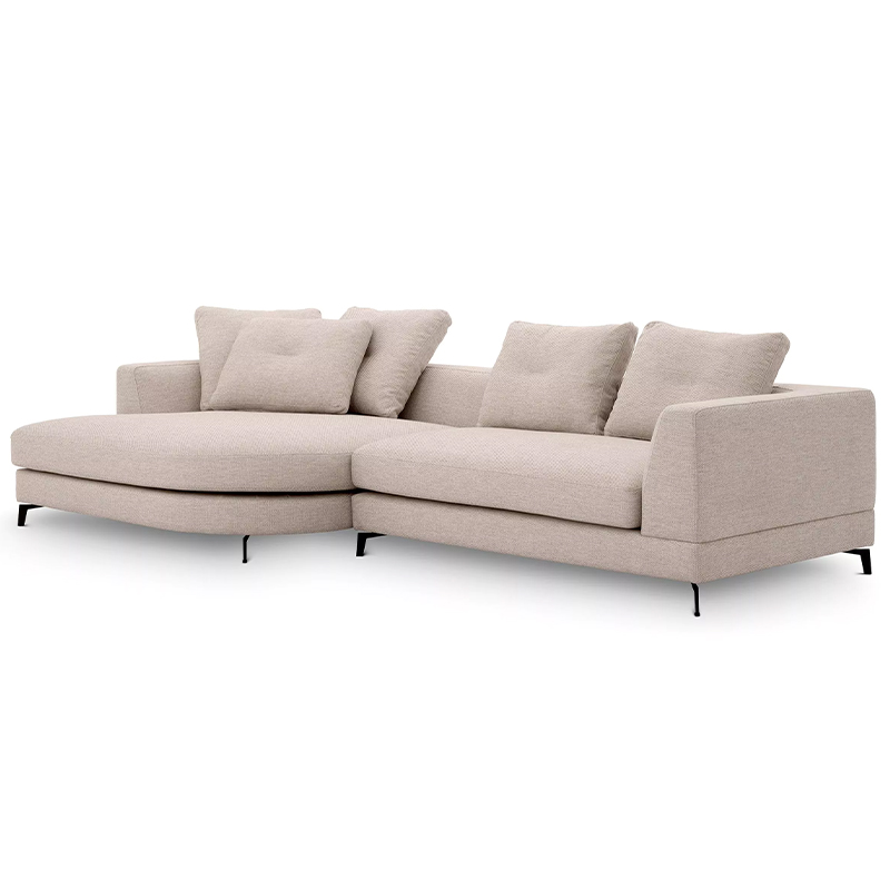 Диван Eichholtz Sofa Moderno S Left Бежевый Черный в Екатеринбурге | Loft Concept 