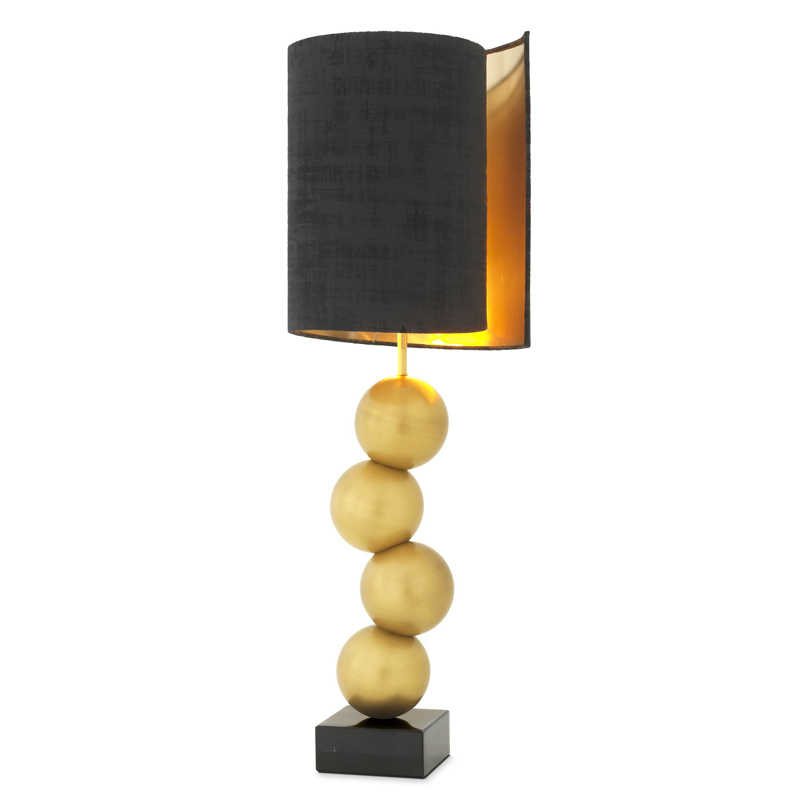 Настольная лампа Eichholtz Table Lamp Aerion Brass Черный Латунь Античная полированная Черный Мрамор Nero в Екатеринбурге | Loft Concept 