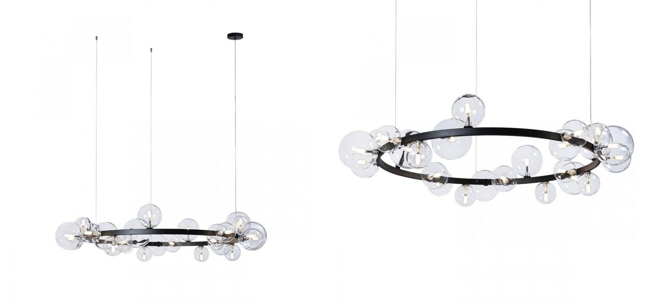 Светодиодная люстра Кольцо Прозрачное стекло IONA Сhandelier диаметр 120 см - фото №1