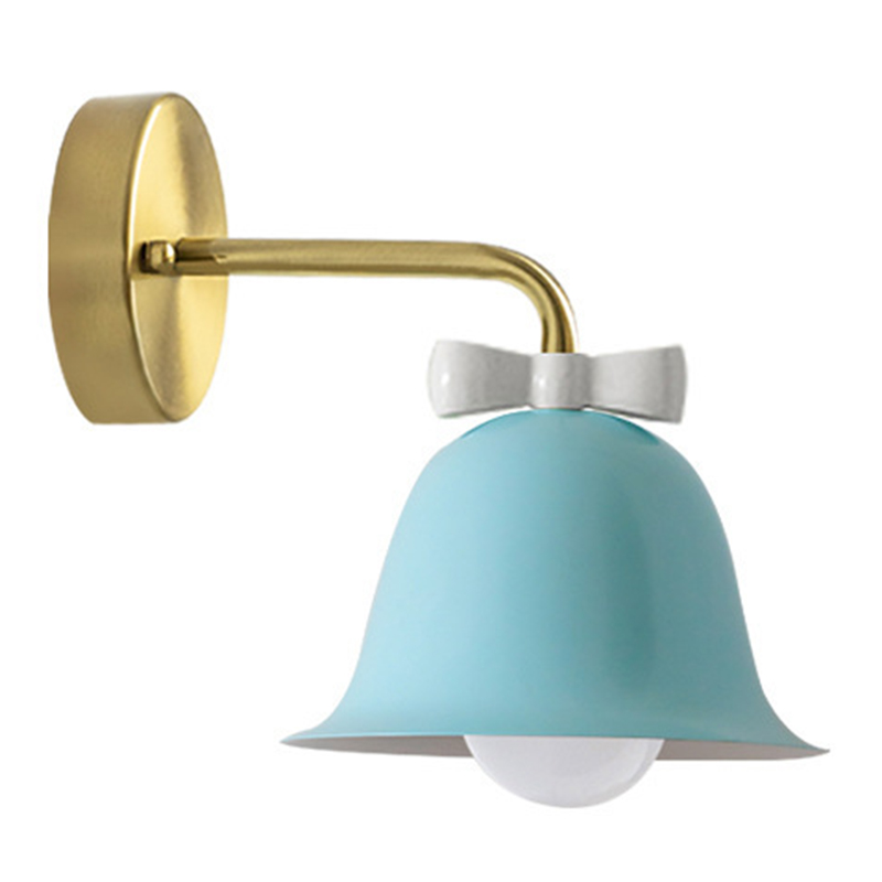 Бра Колокольчик Bell with Bow Blue Wall Lamp Голубой Золотой Голубой Белый в Екатеринбурге | Loft Concept 