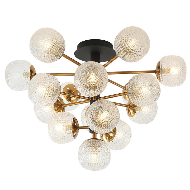 Потолочный светильник Barrett Ceiling Lamp matt Белое матовое стекло Латунь в Екатеринбурге | Loft Concept 