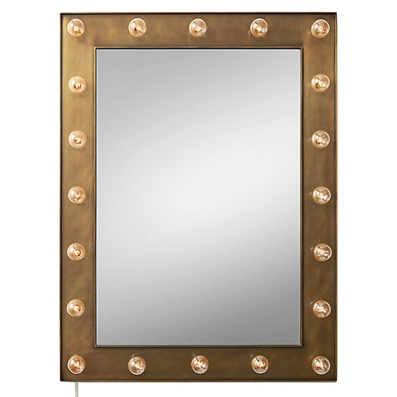 Зеркало с подсветкой Restoration Hardware ILLUMINATED Mirror brass Латунь сатинированная в Екатеринбурге | Loft Concept 