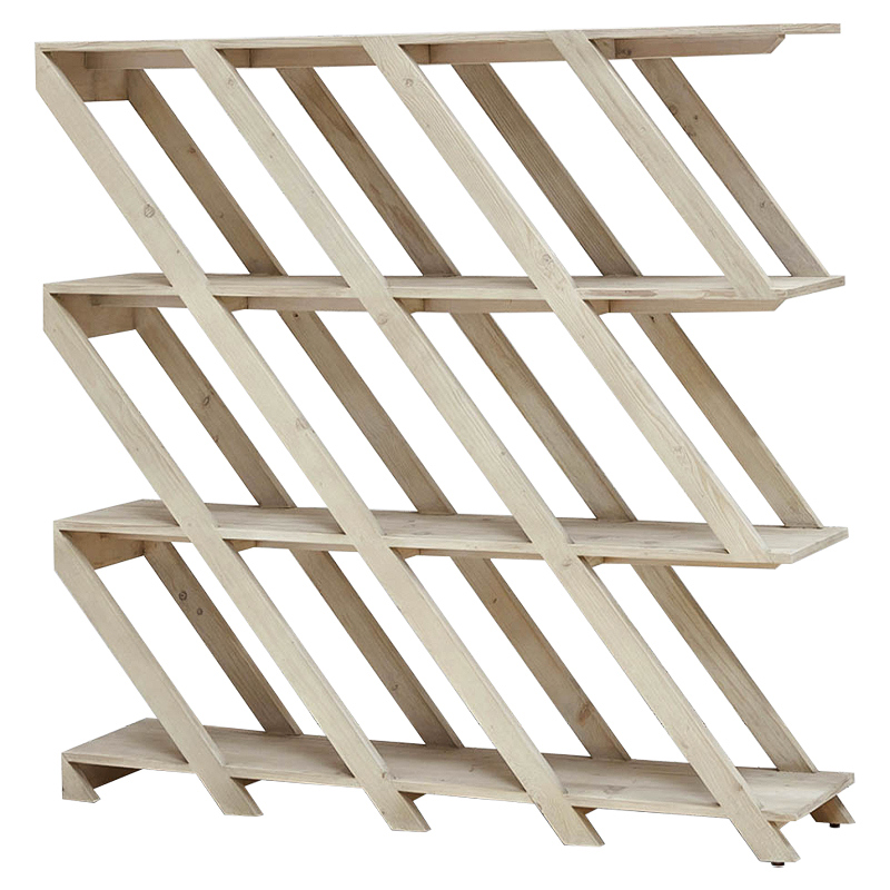 Стеллаж Diagonal Loft Wood Rack Древесина ivory ( слоновая кость ) в Екатеринбурге | Loft Concept 