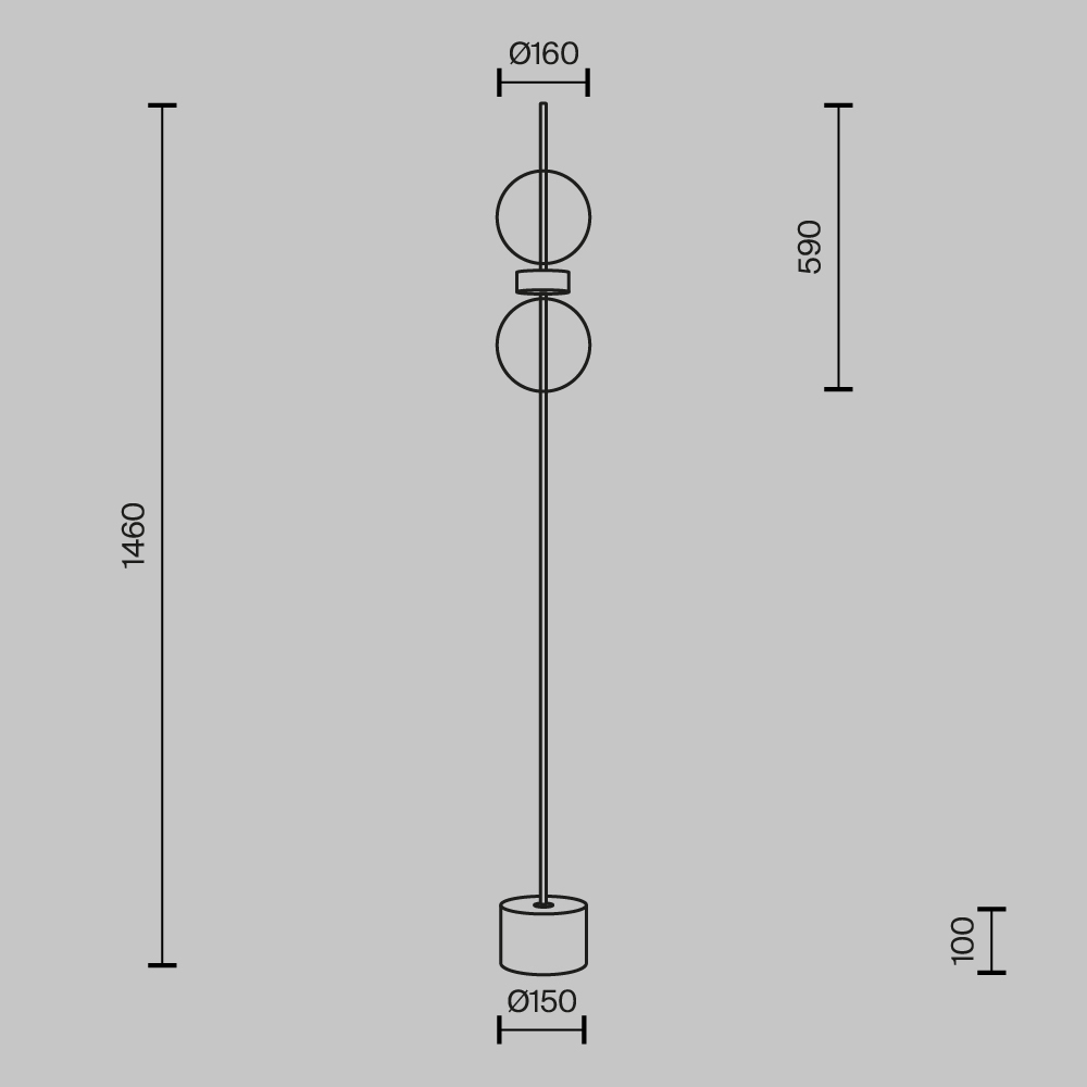 Напольный торшер светодионый Double Moon 3000К 15Вт в Екатеринбурге