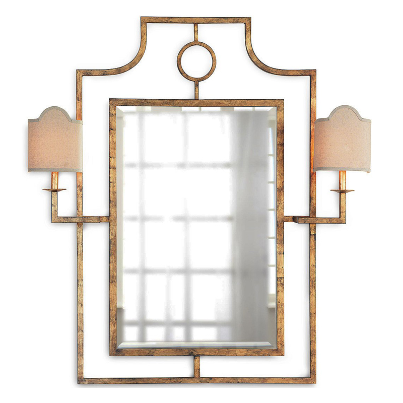 Зеркало с бра Mirror with Sconces Dairile Gold Золотой в Екатеринбурге | Loft Concept 