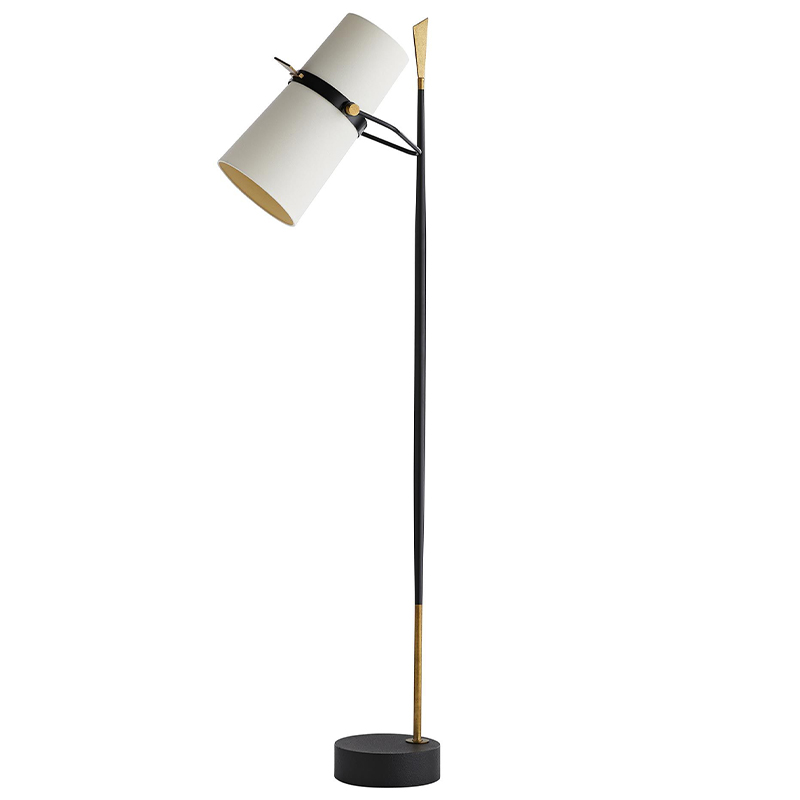 Торшер Arteriors YASMIN FLOOR LAMP Латунь Белый Черный в Екатеринбурге | Loft Concept 