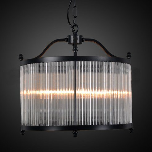 Люстра Glass Fringe Chandelier Round Черный в Екатеринбурге | Loft Concept 