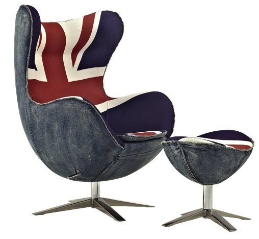 Кресло яйцо Egg Union Jack Denim  в Екатеринбурге | Loft Concept 