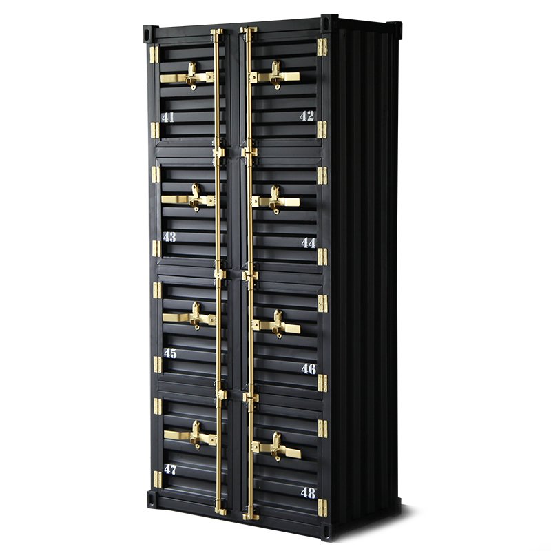 Шкаф Морской Контейнер 8 замков Sea Container 8 locks Черный в Екатеринбурге | Loft Concept 