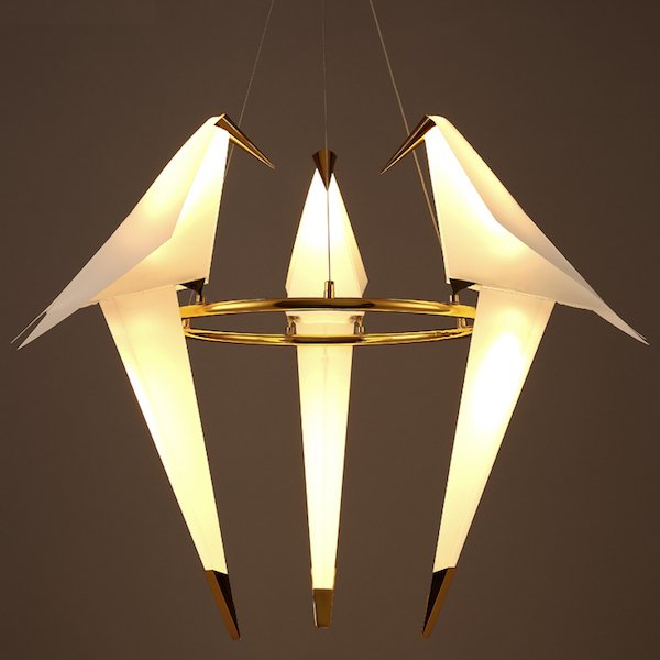 Люстра Origami Bird Chandelier 3 Бежево-серый Золотой в Екатеринбурге | Loft Concept 