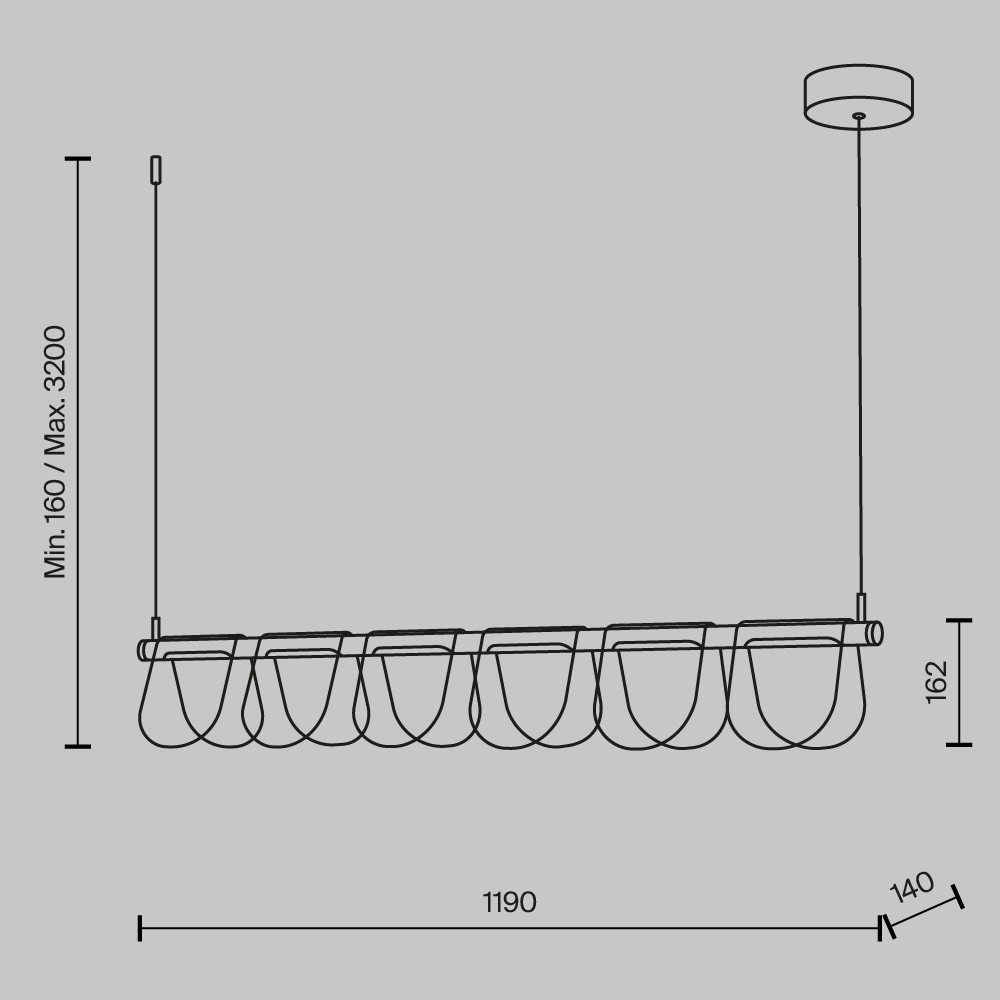 Люстра подвесная Fluffy 3000К 30Вт в Екатеринбурге