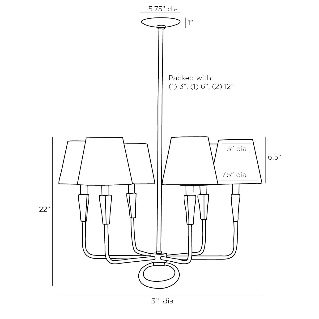 Люстра Arteriors JEREMIAH CHANDELIER в Екатеринбурге