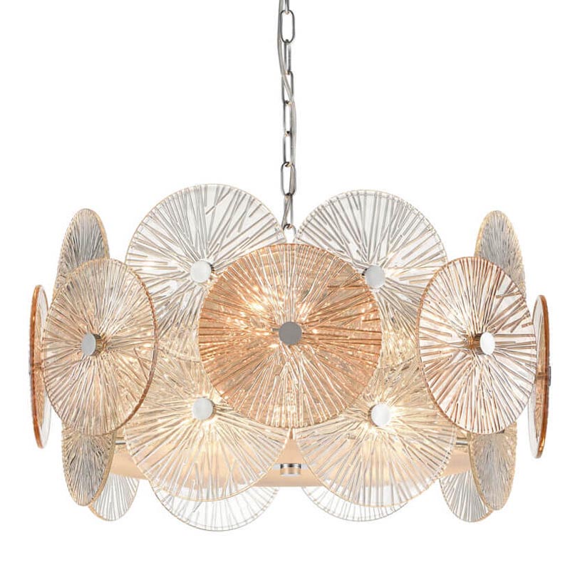 Люстра Decorative Glass discs Chandelier chrome Хром Прозрачный в Екатеринбурге | Loft Concept 