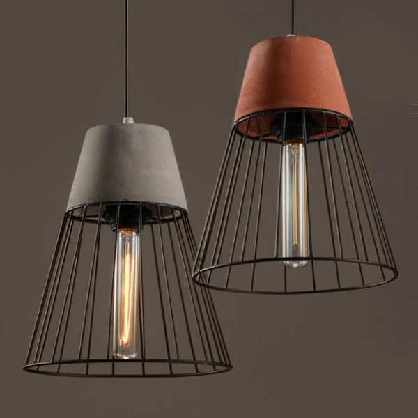 Подвесной светильник Cement Droplight Pendant Light cone Серый Красный Черный в Екатеринбурге | Loft Concept 