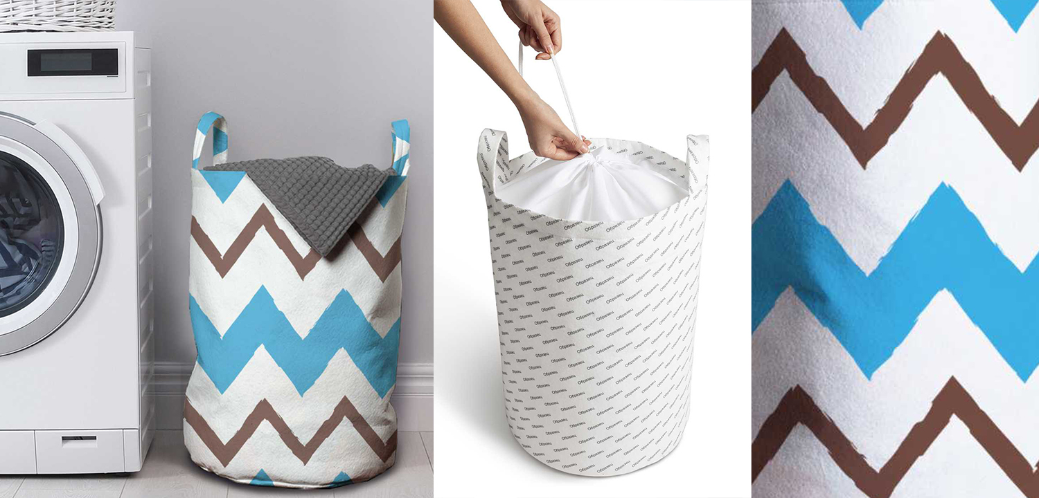 Корзина Blue Zigzag Basket - фото