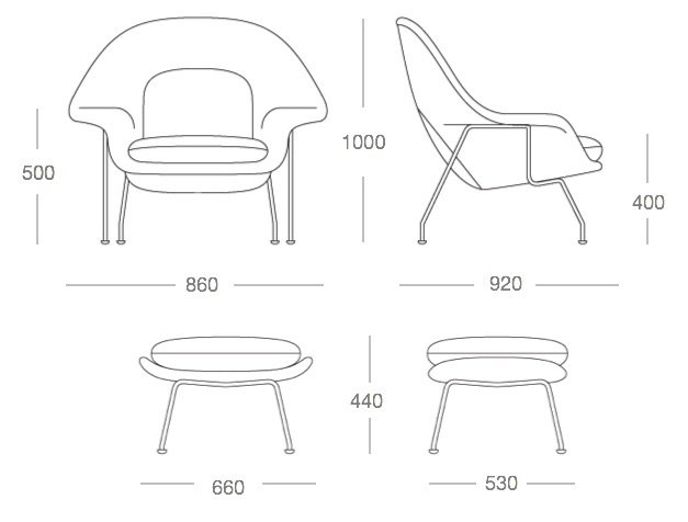 Кресло Womb Chair and Ottoman в Екатеринбурге