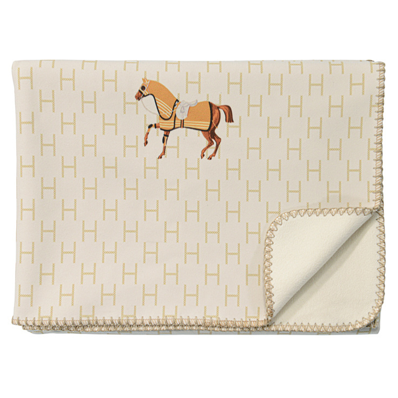 Плед Hermes Pattern Horse Plaid Бежевый Коричневый в Екатеринбурге | Loft Concept 