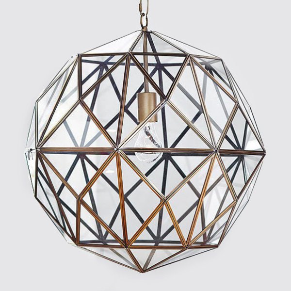 Люстра Glass & Metal Cage Pendant  в Екатеринбурге | Loft Concept 