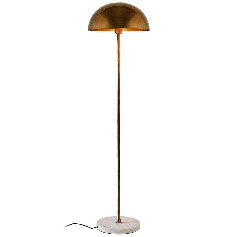 Торшер Riverside Floor Lamp Brass Латунь Белый Мрамор Bianco в Екатеринбурге | Loft Concept 