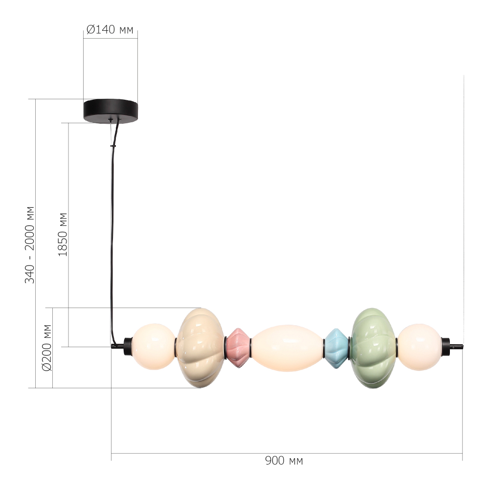 Подвесной светильник линейный с керамическими элементами 24W LED Fragrant Light в Екатеринбурге